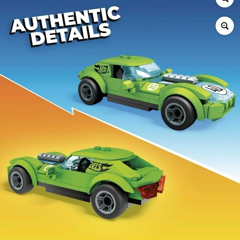 MEGA Hot Wheels Building Toy Kit HW40 Race Car with 1 Figure (91 Pieces)